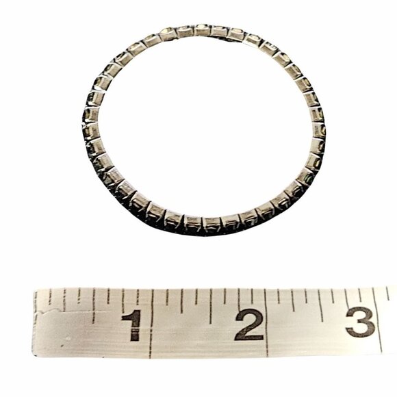 Elegant Black Stone Stainless Steel Eternity Band Tennis Bracelet Jewelry Women - Picture 4 of 4